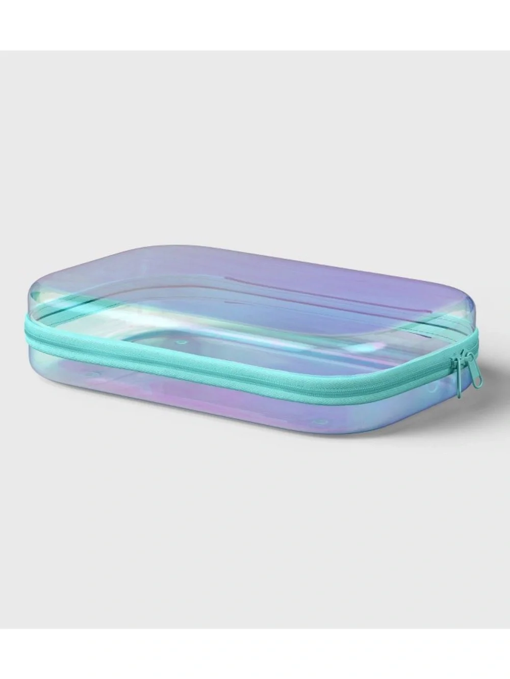 NEW! Set of 2 Iridescent Large Zip-Around Hard Clear Cases UP & UP New With Tags